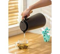 Thermos Unyqoos® 1 L – Thermos à double paroi isolant, avec insert en verre, poignée en bois, fermeture rapide, maintien de la température (chaud/froid) pendant 24 heures, joint d'étanchéité en silico