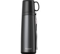 Thermos Unyqoos® de 500 ml, en acier inoxydable, à double paroi isolée sous vide, anti-fuite, avec gobelet intégré – conserve les boissons chaudes pendant 12 heures et froides pendant 24 heures, idéal