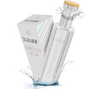 Thermos Unyqoos® en acier inoxydable – double paroi, 100 % sans BPA, étanche avec bouchon à vis en acier inoxydable et bambou, couleur argent, 750 ml (disponible également en 500/750/1000 ml)