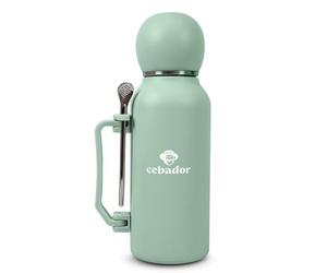 Thermos YerbaGo Cebador 1,3 L - Thermos inox double paroi avec gourde 150 ml & bombilla Pistache