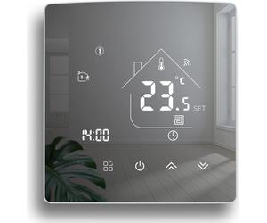 Thermostat Beok Mirror TGR85WIFI-WPB, Wi-Fi, avec Alexa, Google Assistant, 3A
