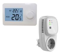 Thermostat - Blanc - Facile à utiliser, 4 heures de commutation par jour, récepteur plug-in