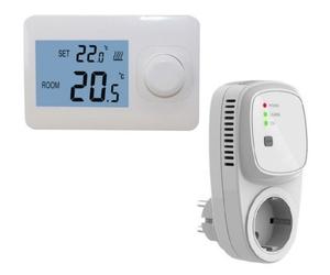 Thermostat - Blanc - Facile à utiliser, 4 heures de commutation par jour, récepteur plug-in