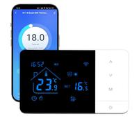 Thermostat Chaudière Gaz à Pile WiFi Thermostats D'ambiance Programmable 3A | Thermostate Intelligent Numérique Murale Refroidissement/Chauffage Compatible avec Google Home Alexa Tuya,Luminosité Réglable