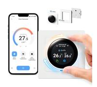 Thermostat Connecté Chaudiere Gaz WiFi Régulateur Température à Rotatif 3A | Intelligent Thermostats D'ambiance Mural Programmable Digital Compatible avec Alexa Google Home Tuya Smart Life,Écran Couleur