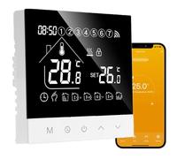 Thermostat Connecté Chauffage Électrique avec Sonde Externe Programmable | WiFi Tuya Thermostats d'ambiance Intelligent Mural Tactile Plancher Electrique,Commande Vocale pour Alexa/Google Home,16A