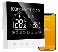 Thermostat connecté pour chauffage au sol à eau - Wi-Fi, programmable - Thermostat d'ambiance intelligent - Compatible Alexa et Google Home - 8,6 x 8,6 x 2,7 cm