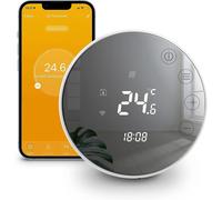 Thermostat connecté Wi-Fi - Thermostat intelligent Tuya - Programmable - Écran tactile miroir - Pour chaudière à gaz et au fioul