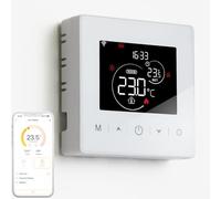 Thermostat Connecté WiFi,Thermostat Chaudière Gaz à Pile,Thermostats 2 Fils,Thermostats d'ambiance Programmable Quotidienne,Compatible avec Alexa et Google Home, Voix et Télécommande,3A,Murale