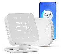 Thermostat connectée - Chaudière à gaz et chauffage au sol à eau -Wi-Fi - Programmation quotidienne - Sans fil RF - Compatible Alexa et Google Assistant - Avec récepteur