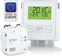 Thermostat d'ambiance Funk avec récepteur, portée de 35 mètres, programmable, de couleur blanche