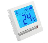 Thermostat d'ambiance LCD non programmable avec grand écran rétroéclairé bleu pour chauffage et refroidissement, commande de l'unité de bobine de ventilateur et