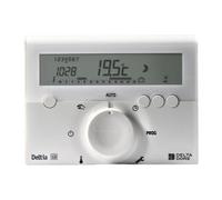 Thermostat d'ambiance mural DELTA DORE Deltia 8.03 programmable radio X2D grand écran LCD Blanc