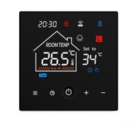 Thermostat d'ambiance numérique en ABS avec sécurité enfant | ABS pour un boîtier durable, sécurité enfant, finition noire, taille 86 x 86 mm, design mural