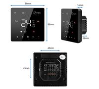 Thermostat d'ambiance pour chauffage au sol, connecté Wi-Fi, avec écran LCD, écran tactile, fixation murale, régulateur de température numérique, programmable, 230V, protection contre les surcharges, 