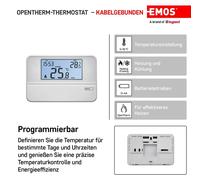 Thermostat d'ambiance programmable câblé OpenTherm d'EMOS, P5606OT