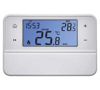 Thermostat d'ambiance programmable, compatible OpenTherm, de couleur blanche, dimensions : 12,6 x 8,4 x 2,6 cm
