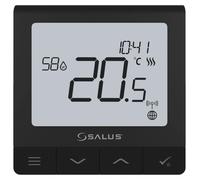 Thermostat d'ambiance Salus QUANTUM, NOIR, rechargeable, batterie intégrée, avec grand écran, 1 pièce.