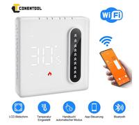 Thermostat d'ambiance WiFi pour chauffage au sol et chauffage mural, contrôlable via application, écran tactile, programmable, compatible WLAN, Alexa, Zigbee, capteur de fenêtre, minuteur, blanc, avec