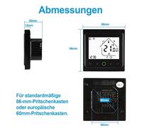 Thermostat d'ambiance WiFi pour chauffage au sol et chauffage mural, contrôlable via application, écran tactile, programmable, compatible WLAN, Alexa, Zigbee, capteur de fenêtre, minuterie, couleur no