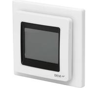 Thermostat Danfoss avec écran tactile pour la régulation des chauffages au sol électriques, type de sonde : pièce et sol, blanc pur RAL 9010, 1 pièce.