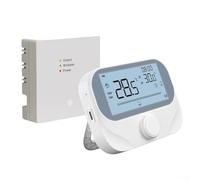 Thermostat de chaudière RF pour Tuya Smart, contrôleur de pièce programmable sans fil avec bouton rotatif, affichage LCD de l'humidité, horaire de minuterie, interrupteur Celsius/Fahrenheit, fonction