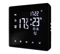 Thermostat de chauffage au sol intelligent - Contrôle par application WiFi - Thermostat de sol programmable - ABS noir - 8,6 cm - Contrôleur de chauffage WiFi - Gestion du calendrier à distance pour