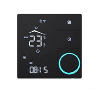 Thermostat de chauffage intelligent WiFi pour systèmes électriques et aquatiques, écran LCD couleur avec minuterie et verrouillage enfant, contrôleur de chaudière mural pour la maison (16A-noir)
