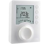 Thermostat de chauffage programmable, programme hebdomadaire sur 7 jours, compatible avec les systèmes de chauffage hydroniques, plastique résistant, alimentation 230 V, dimensions 85 x 120 x 25 mm
