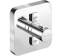 Kludi Push thermostat de douche 388110538 chromé , 2 Verbraucher , bord doux Rosette