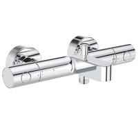 Thermostat de douche, raccordement 1/2 pouce, fixation murale, finition chromée, métal, avec sécurité anti-brûlure à 38 °C