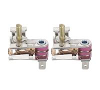 Thermostat de Température pour Chauffage Électrique 16 A 250 V, 2 Pièces | Cuivre Argenté, Accessoires de Rechange, Protection la Surchauffe, Réglage Rapide, Hiver Couleur Aléatoire Style Aléatoire