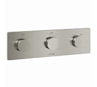 Thermostat électronique Kludi PushTronic 38300N5-00, encastré, avec garniture, inox, nickel brossé