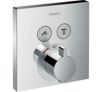 Thermostat encastré hansgrohe ShowerSelect pour 2 consommateurs, chrome, 1 pièce.