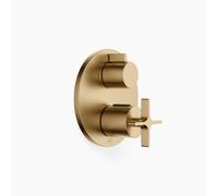 Thermostat encastré VAIA de Dornbracht avec régulation de débit à deux voies, 36426809-39, Couleur: Dark Brass brossé