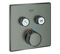 Thermostat Grohe Grohtherm SmartControl avec deux vannes d'arrêt, 29124AL0, Couleur: graphite dur brossé