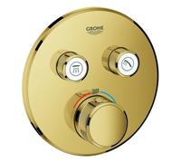 Thermostat Grohe Grohtherm SmartControl avec deux vannes darrêt, rosace murale ronde, 29119GL0, Couleur: un lever de soleil frais