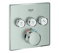 Thermostat Grohe Grohtherm SmartControl avec trois vannes d'arrêt, 29126DC0, Couleur: acier super