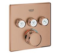 Thermostat Grohe Grohtherm SmartControl avec trois vannes d'arrêt, 29126DL0, Couleur: coucher de soleil chaud brossé
