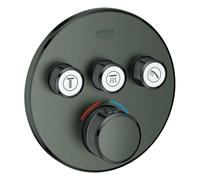 GROHE Grohtherm SmartControl Facade avec Mitigeur Thermostatique Encastré 3 sorties, Rond, Gris Brossé, 29121AL0