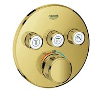 Thermostat Grohe Grohtherm SmartControl avec trois vannes d'arrêt, rosette murale ronde, 29121GL0, Couleur: un lever de soleil frais