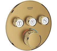 Thermostat Grohe Grohtherm SmartControl avec trois vannes d'arrêt, rosette murale ronde, 29121GN0