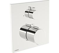 Thermostat Hansa HANSAEASYTHERM 8113, kit de montage 81139262, partie visible pour une sortie, carré chromé