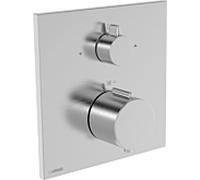 Thermostat Hansa HANSAEASYTHERM 8114, kit de montage carré en acier brossé (réf. 8114926280).