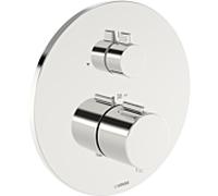 Thermostat Hansa HANSAEASYTHERM 8861, kit de montage 88619245, partie visible pour une sortie, rond chromé