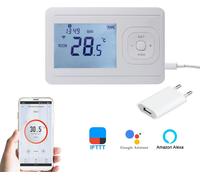 Thermostat intelligent - Blanc - Compatible Wi-Fi, facile à installer, économe en énergie
