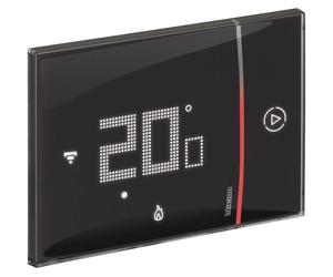 Thermostat intelligent BTICINO, interface Wi-Fi intégrée, couleur : noir, 1 pièce.