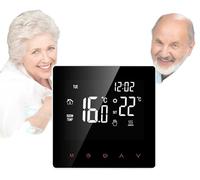 Thermostat intelligent, compatible Wi-Fi, programmation horaire, noir