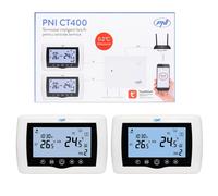 Thermostat intelligent PNI CT400 sans fil, avec WLAN, contrôle 1 unité centrale et 2 zones différentes, rez-de-chaussée via Internet