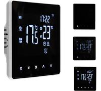 Thermostat intelligent pour chauffage à eau - Thermostat d'ambiance WLAN - Écran tactile LCD - Programme hebdomadaire - Contrôle App - Manuel/Auto - 3 A - Jaune clair